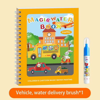 Colorful Kids Water Paint Book Set with Brush