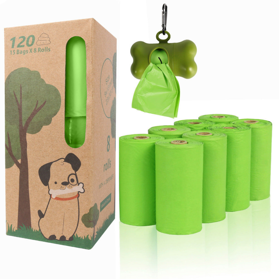 120 Biodegradable Dog Waste Bags with Dispenser