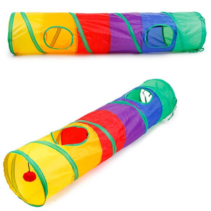 Colorful Kitty Play Tunnel