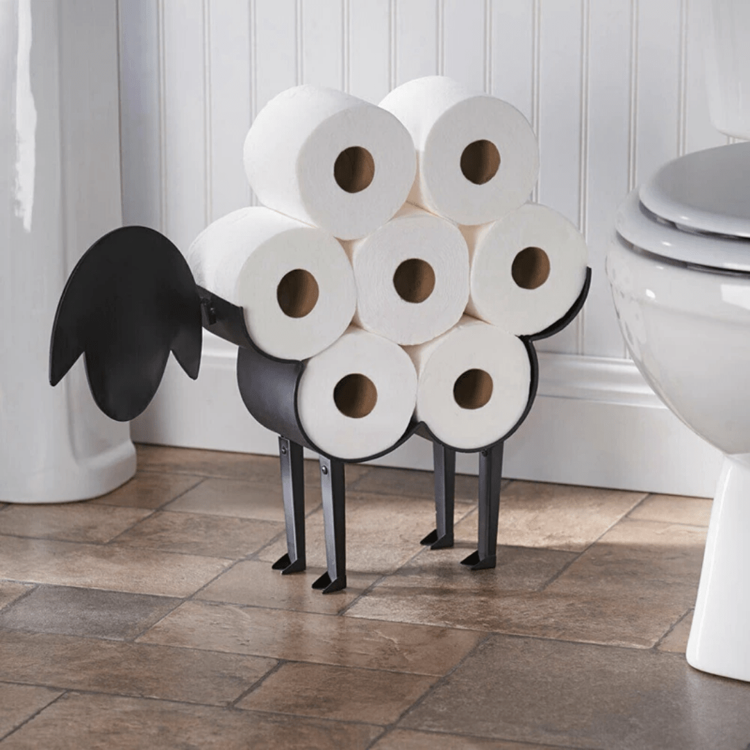 Fun Animal Iron Toilet Paper Holder with Storage