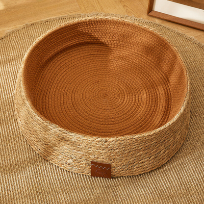 Natural Rattan Cat Scratcher Bed
