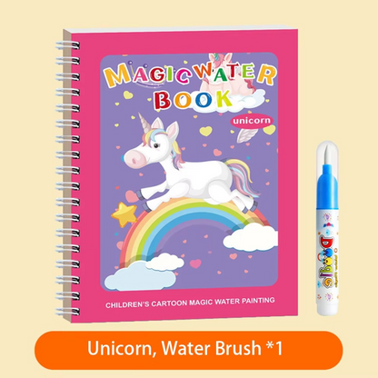 Colorful Kids Water Paint Book Set with Brush