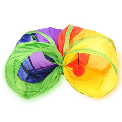 Colorful Kitty Play Tunnel