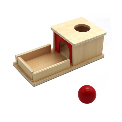 Natural Wood Toy Box with Ball for Kids