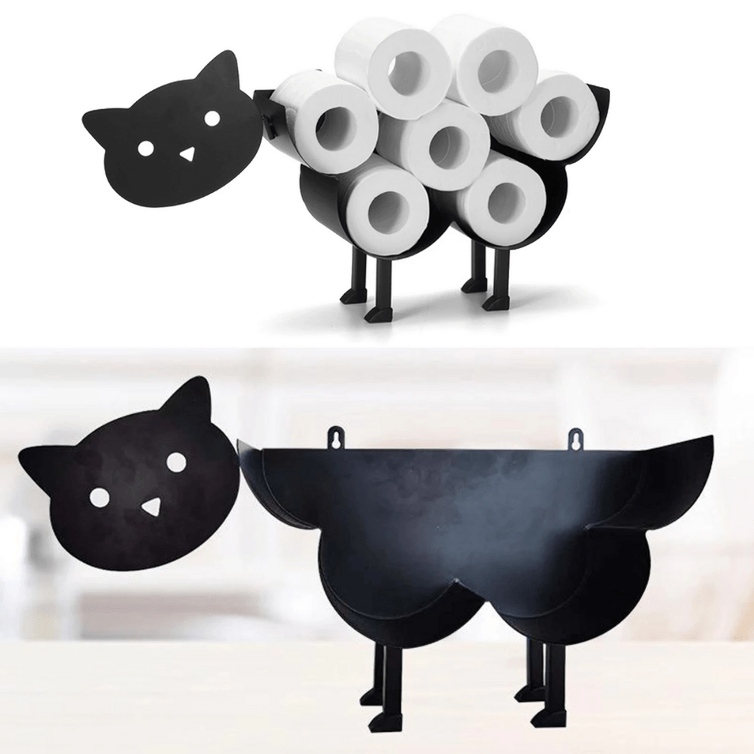 Fun Animal Iron Toilet Paper Holder with Storage