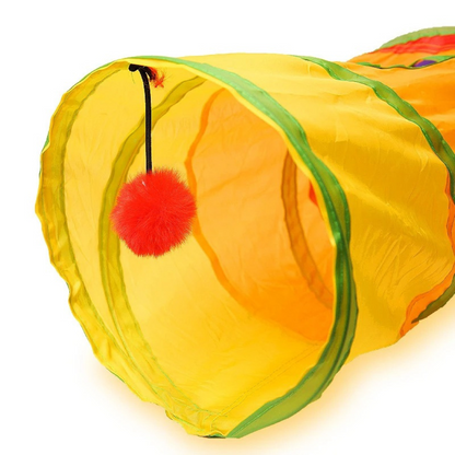Colorful Kitty Play Tunnel