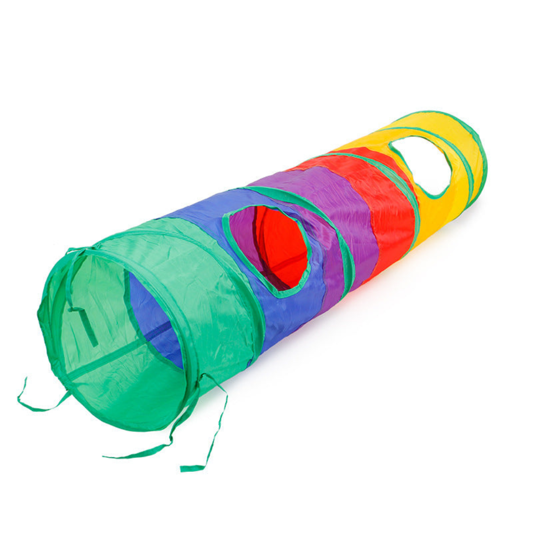 Colorful Kitty Play Tunnel