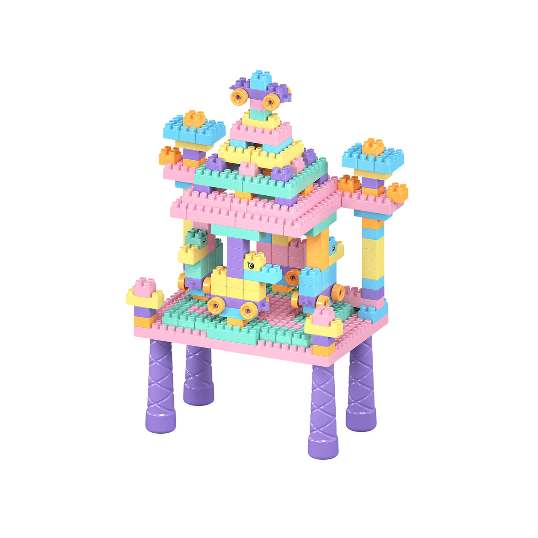 Kids Play Table with Building Blocks Set