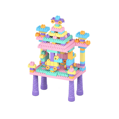 Kids Play Table with Building Blocks Set
