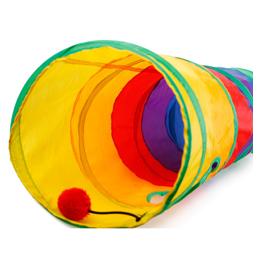 Colorful Kitty Play Tunnel