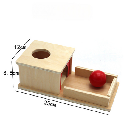 Natural Wood Toy Box with Ball for Kids
