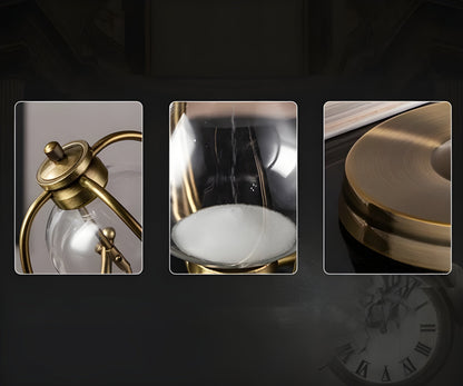 Classic Hourglass Clock with Gold Frame