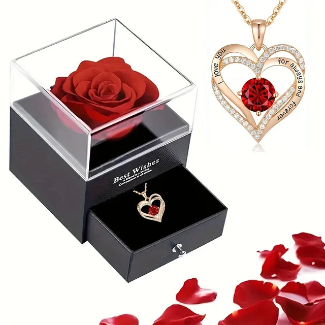 Beautiful Rose Pendant Necklace Gift Set - Befez