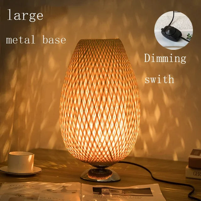 Rustic Natural Bamboo Desk Lamp