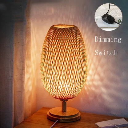 Rustic Natural Bamboo Desk Lamp