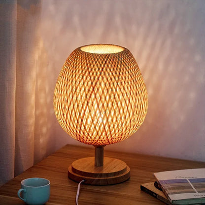 Rustic Natural Bamboo Desk Lamp