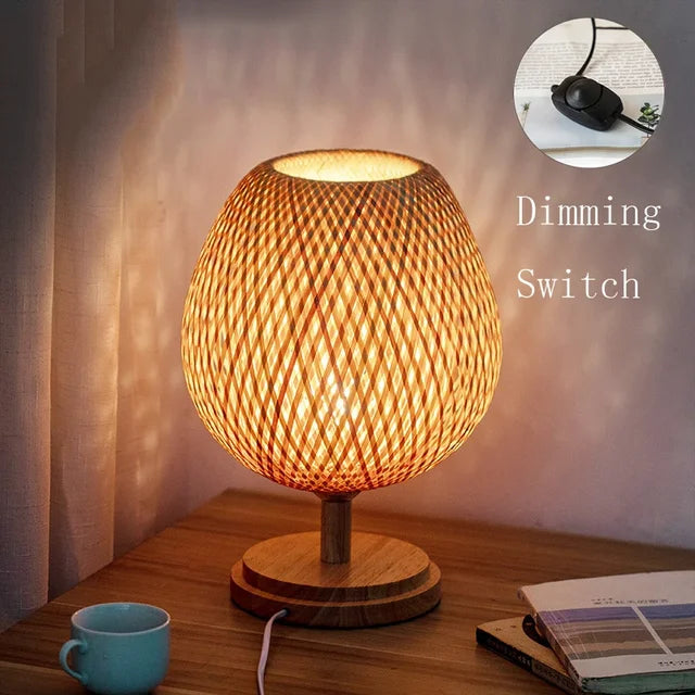 Rustic Natural Bamboo Desk Lamp - Befez