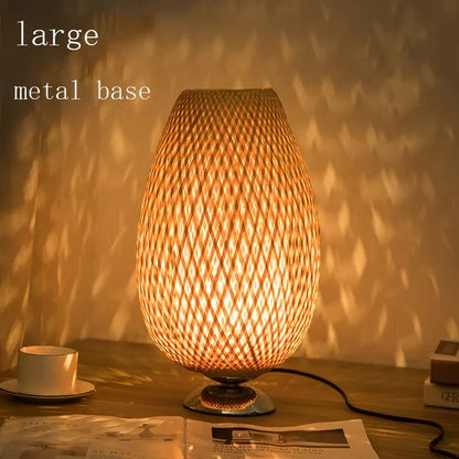 Rustic Natural Bamboo Desk Lamp
