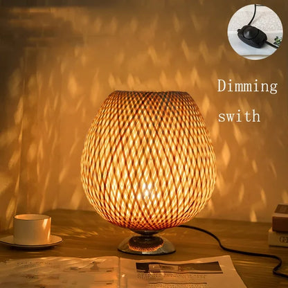 Rustic Natural Bamboo Desk Lamp