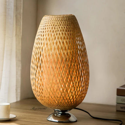 Rustic Natural Bamboo Desk Lamp