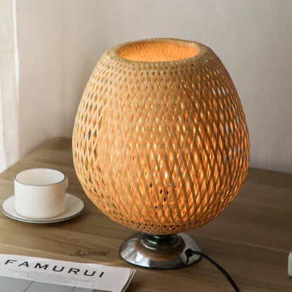 Rustic Natural Bamboo Desk Lamp