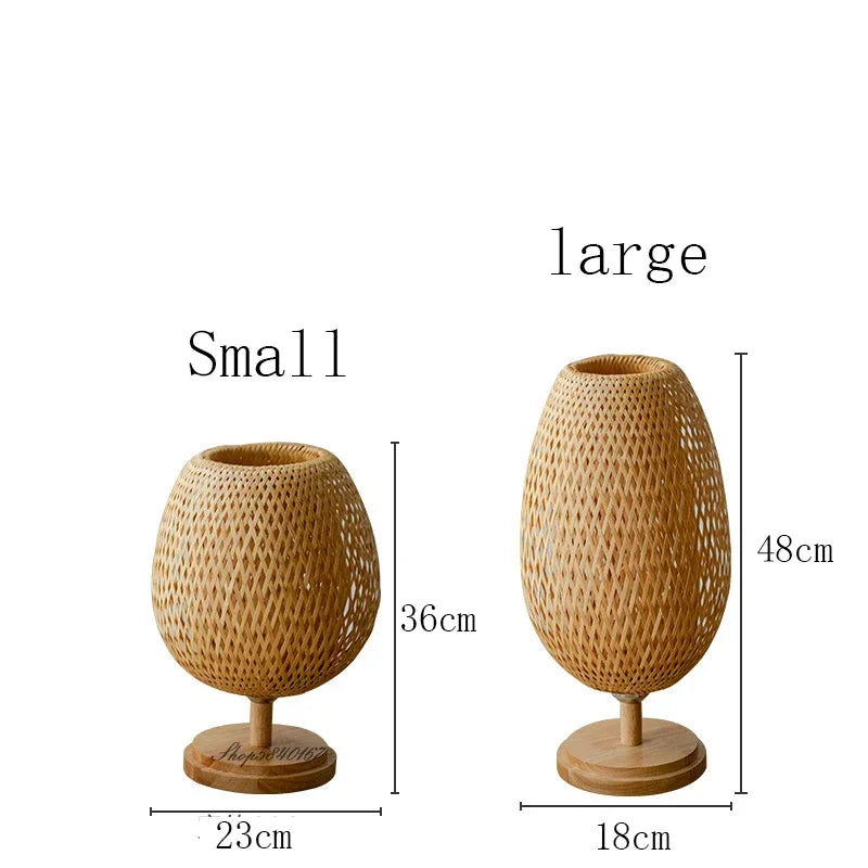 Rustic Natural Bamboo Desk Lamp