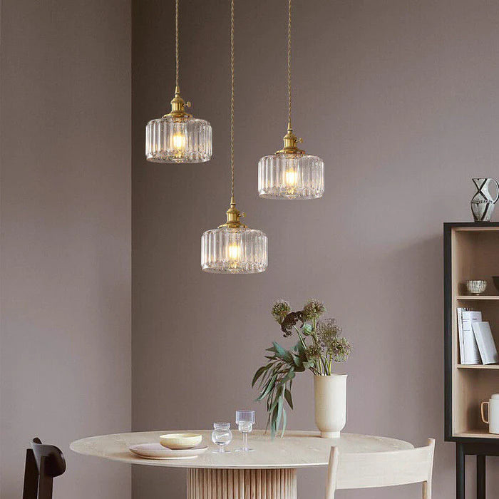 Classic Crystal Pendant Light Glass Shade