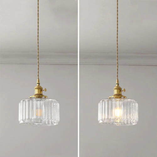 Classic Crystal Pendant Light Glass Shade