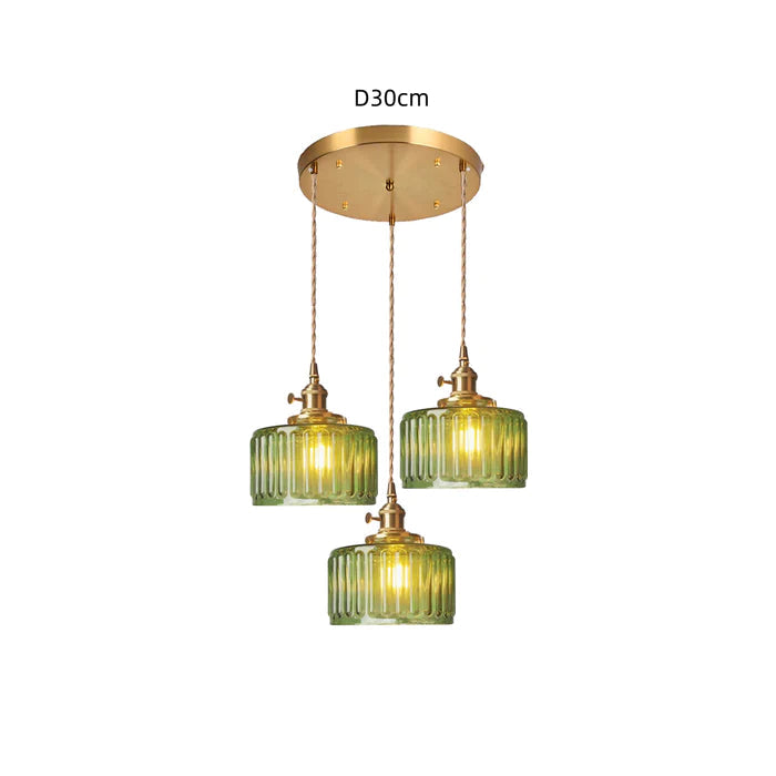 Classic Crystal Pendant Light Glass Shade
