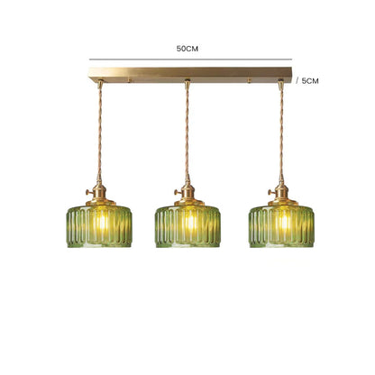 Classic Crystal Pendant Light Glass Shade