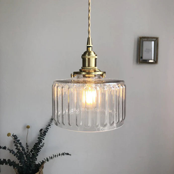 Classic Crystal Pendant Light Glass Shade