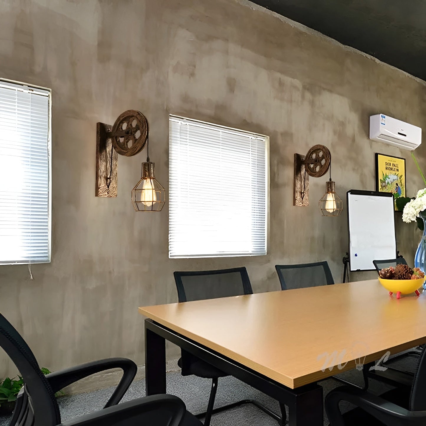 Rustic Metal Wall Lamp - Vintage LED Light Fixture