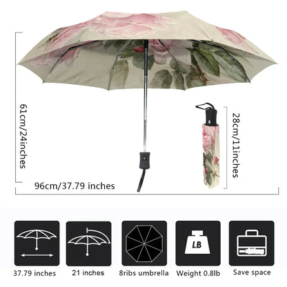 Compact Floral Auto Open Umbrella