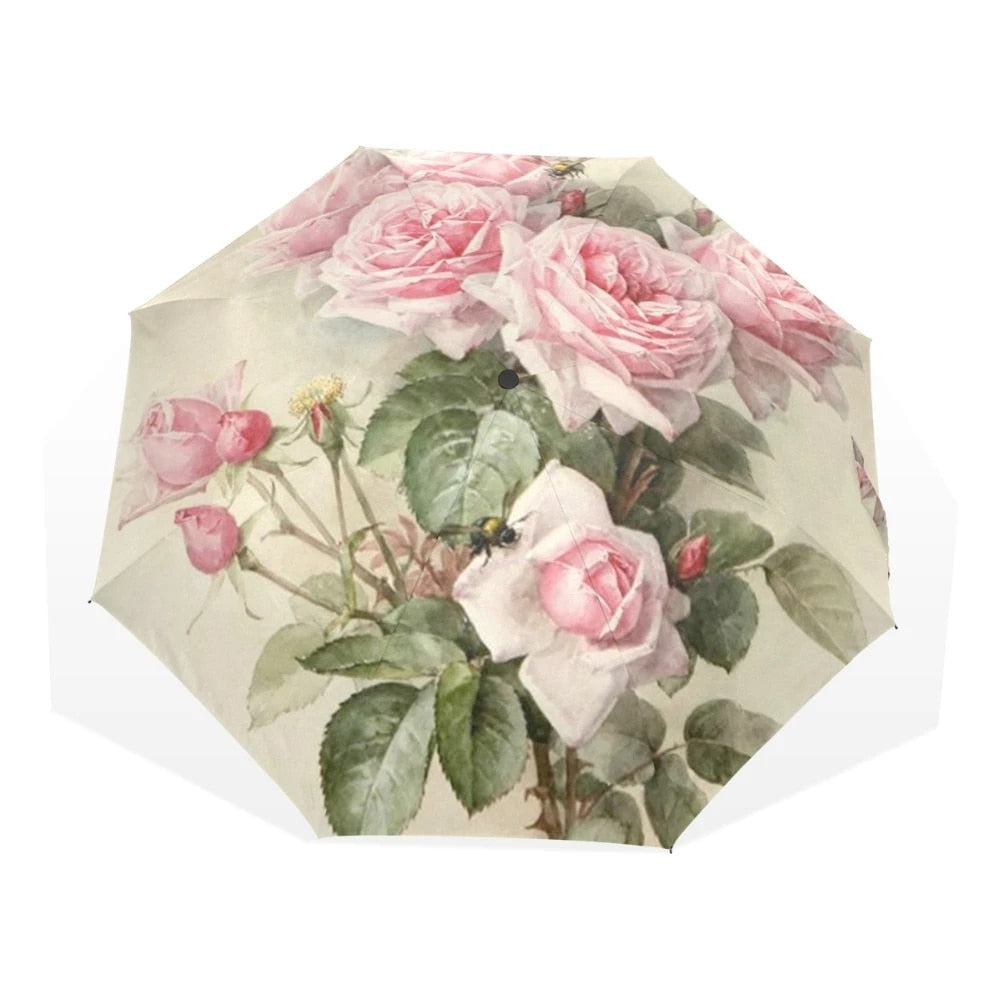 Compact Floral Auto Open Umbrella - Befez
