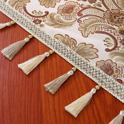 Rustic Embroidered Fringe Table Cover