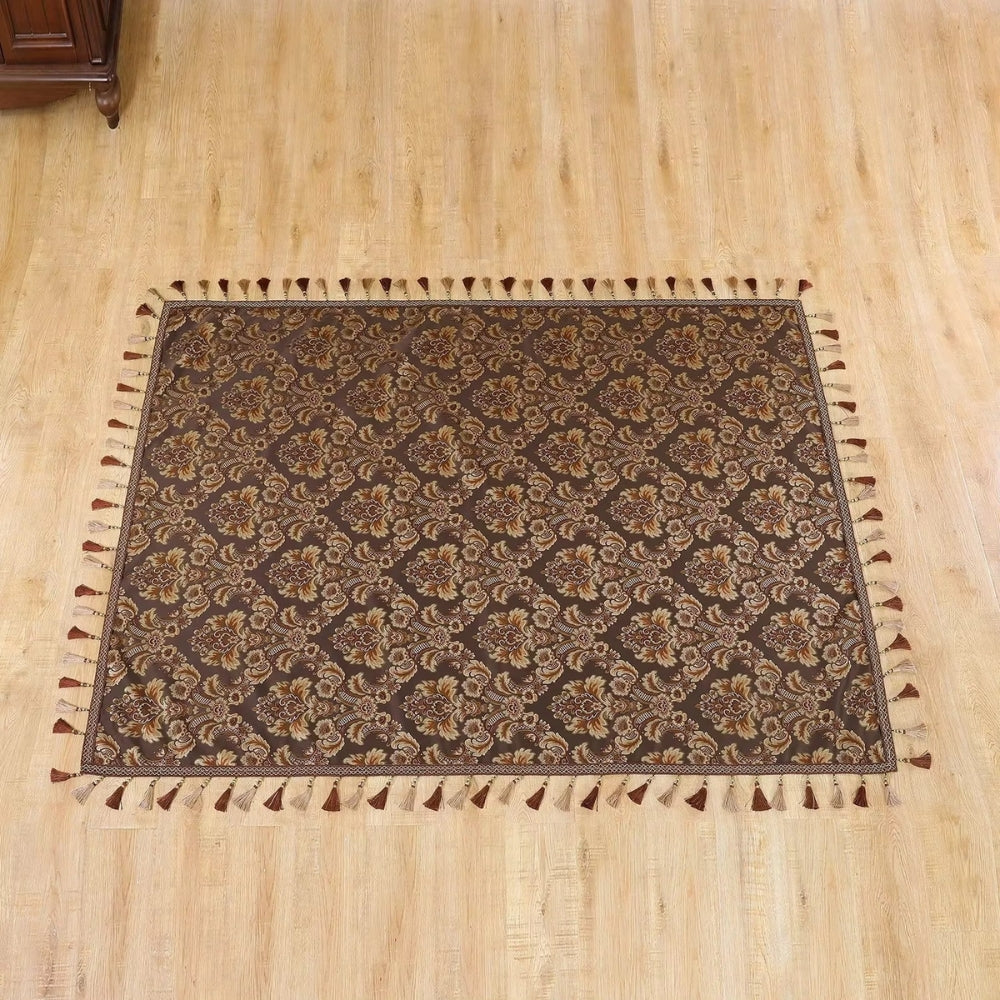 Rustic Embroidered Fringe Table Cover