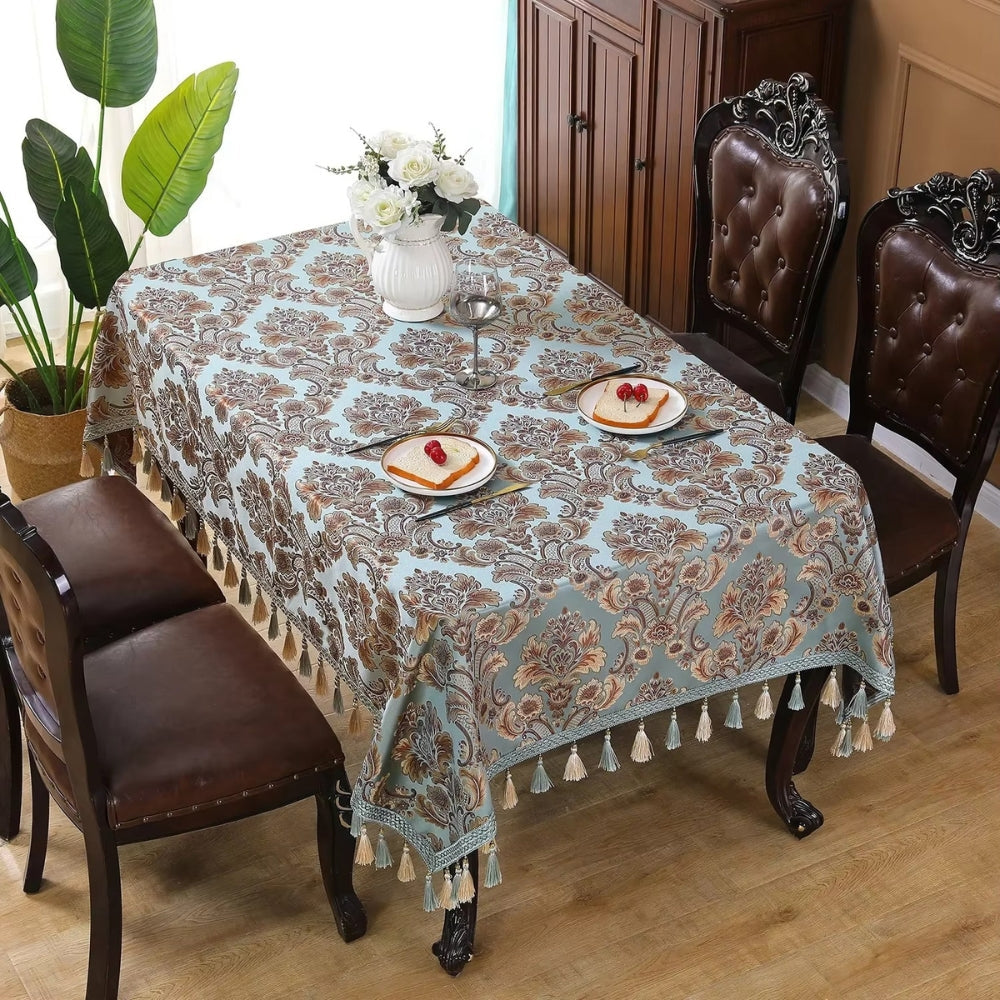 Rustic Embroidered Fringe Table Cover