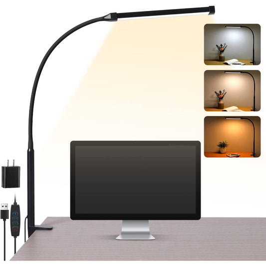 Compact LED Office Lamp with Adjustable Arm and USB Port - Befez