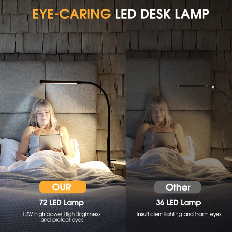 Compact LED Office Lamp with Adjustable Arm and USB Port