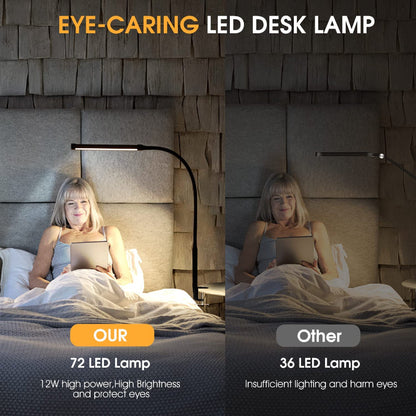 Compact LED Office Lamp with Adjustable Arm and USB Port