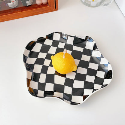 Colorful Checkerboard Serving Tray - Black Green