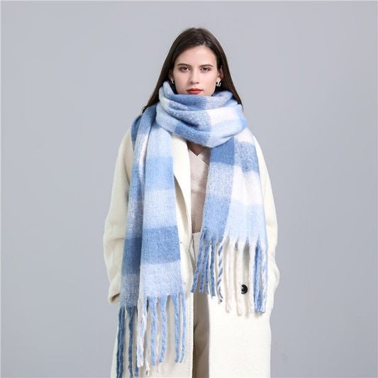 Soft Plaid Scarf – Warm Winter Fashion Accessory - Befez