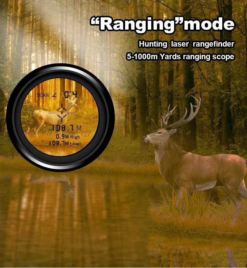 Compact Laser Distance Meter 1000m Waterproof Camo Rangefinder