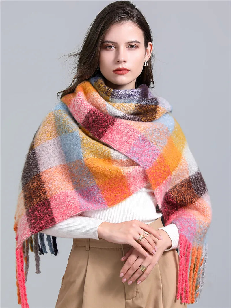 Soft Plaid Scarf – Warm Winter Fashion Accessory