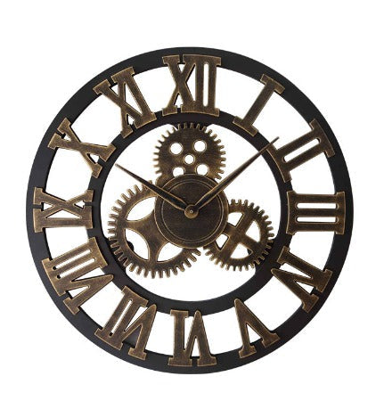 Vintage Metal Wooden Wall Clock - Reclaimed Wood - Befez