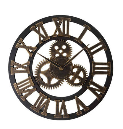 Vintage Metal Wooden Wall Clock - Reclaimed Wood - Befez