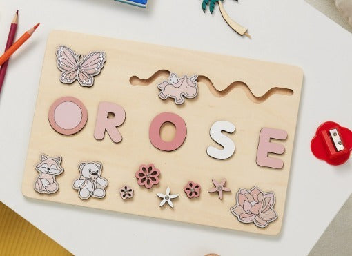 Custom Engraved Wooden Name Jigsaw Puzzle
