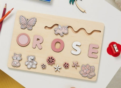 Custom Engraved Wooden Name Jigsaw Puzzle