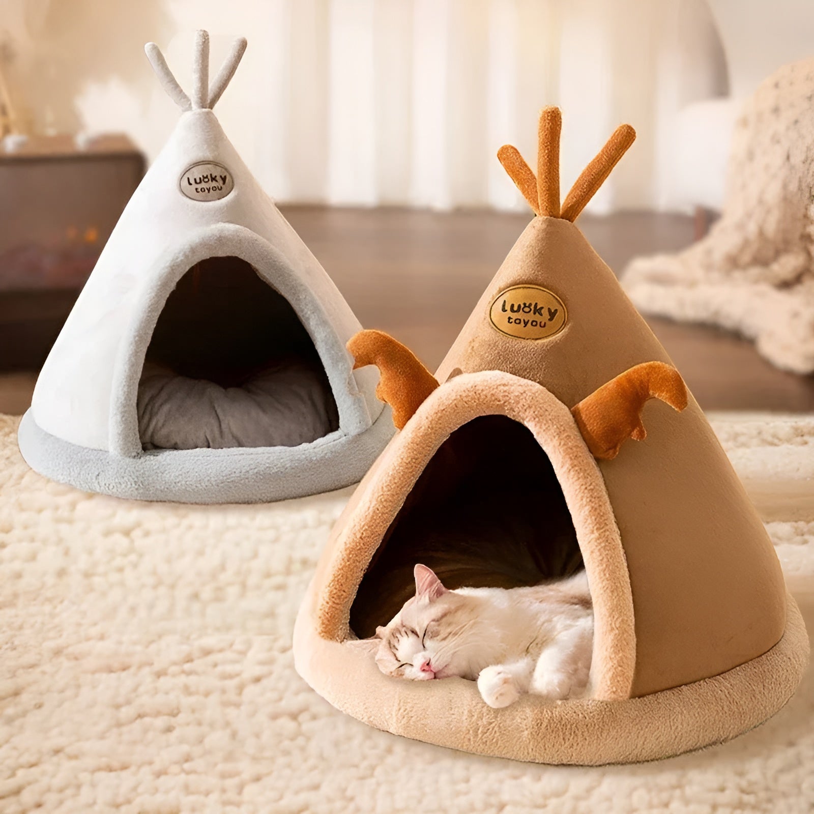 Comfy Pet Playhouse - Cozy Cat Hut - Befez
