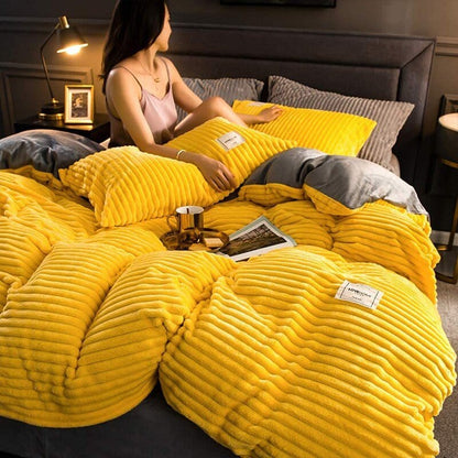 Soft Plush Winter Duvet Cover Warm Comforter Set